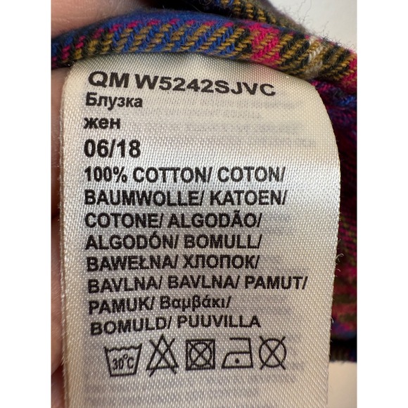 Wrangler Women's Plaid Flannel Western Snap Front Shirt Size Small - Picture 7 of 8